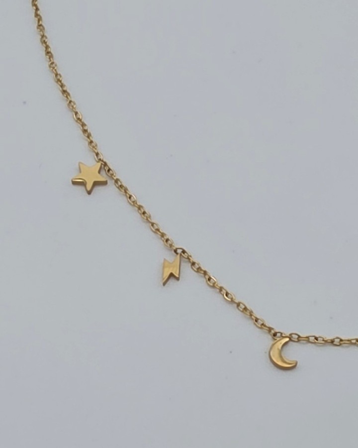 COLLAR CADENA FINA SISTEMA SOLAR - ACERO INOXIDABLE