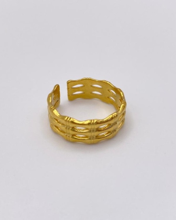 ANILLO AJUSTABLE BAMBÚ - ACERO INOXIDABLE