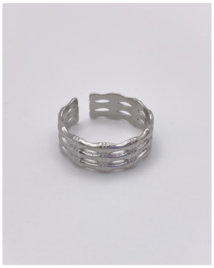 ANILLO AJUSTABLE BAMBÚ - ACERO INOXIDABLE