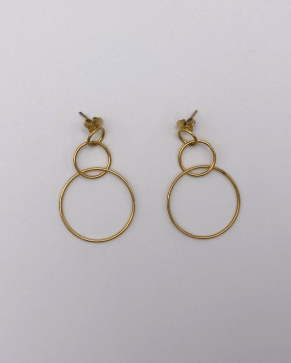 PENDIENTES LARGOS CÍRCULOS ENTRELAZADOS - ACERO INOXIDABLE