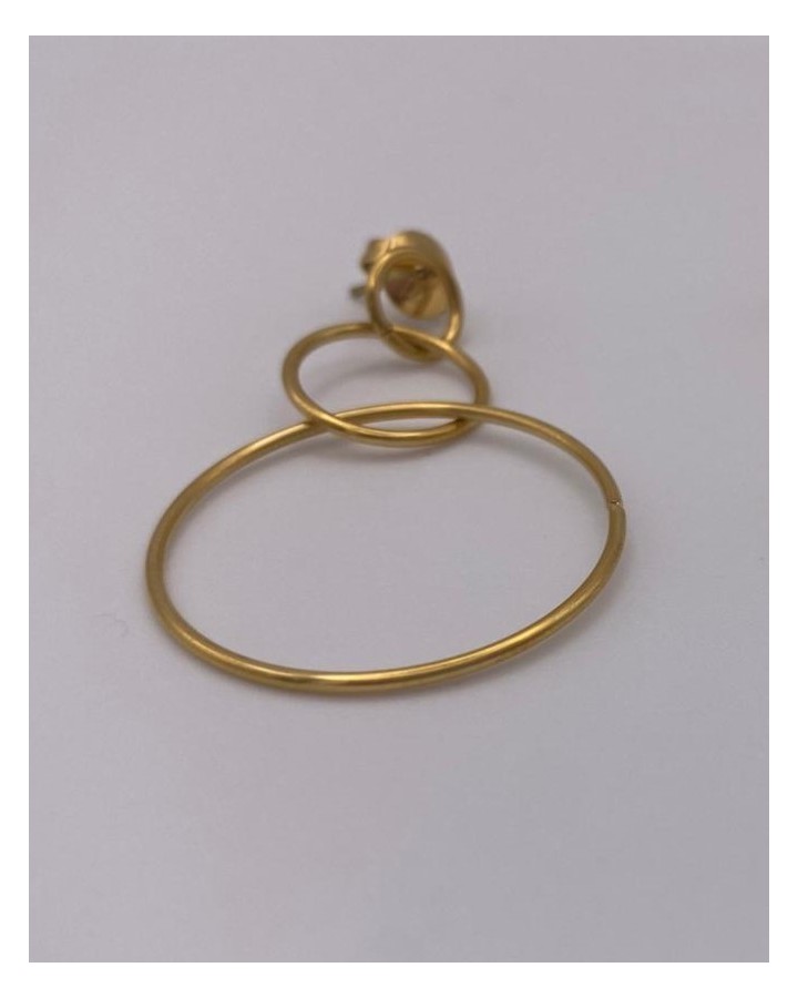 PENDIENTES LARGOS CÍRCULOS ENTRELAZADOS - ACERO INOXIDABLE