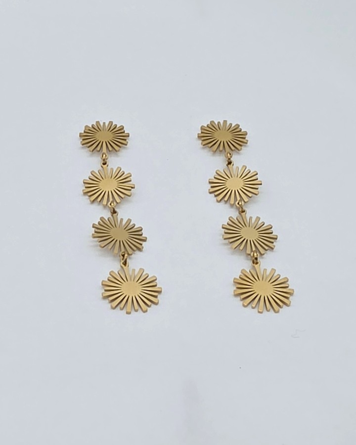 PENDIENTES 4 SOLES - ACERO INOXIDABLE