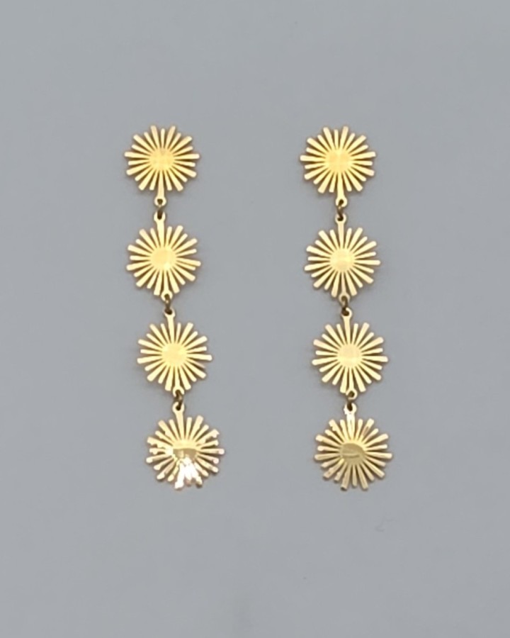 PENDIENTES 4 SOLES - ACERO INOXIDABLE