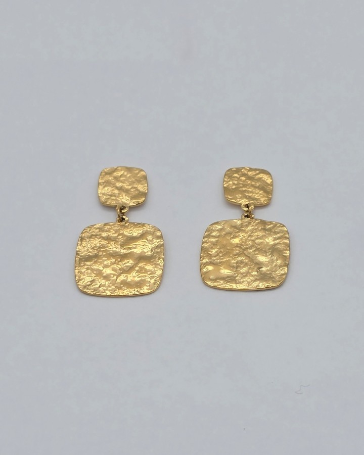 PENDIENTES DOBLES TEXTURA - ACERO INOXIDABLE