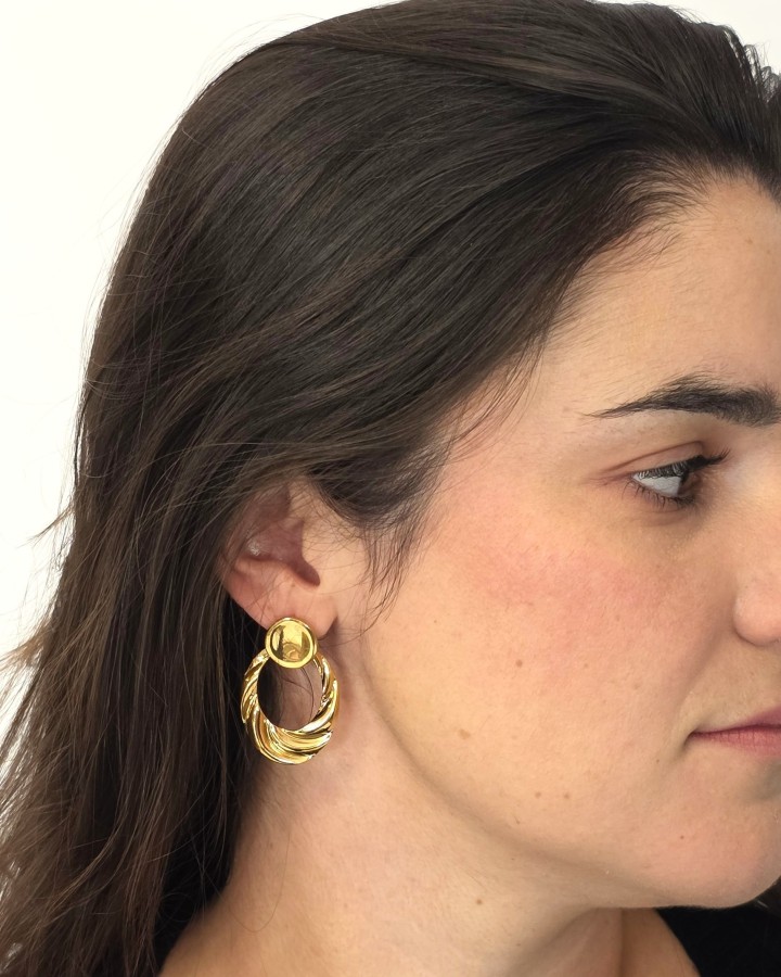 PENDIENTES DOBLES VINTAGE - ACERO INOXIDABLE