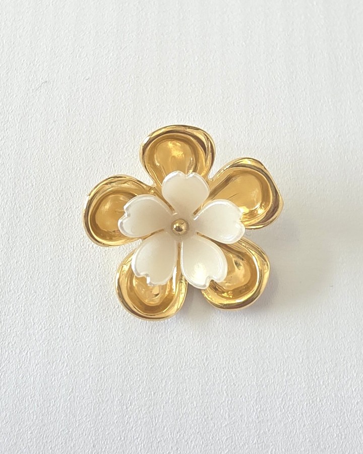 PENDIENTES FLOR DOBLE PEQUEÑA - ACERO INOXIDABLE