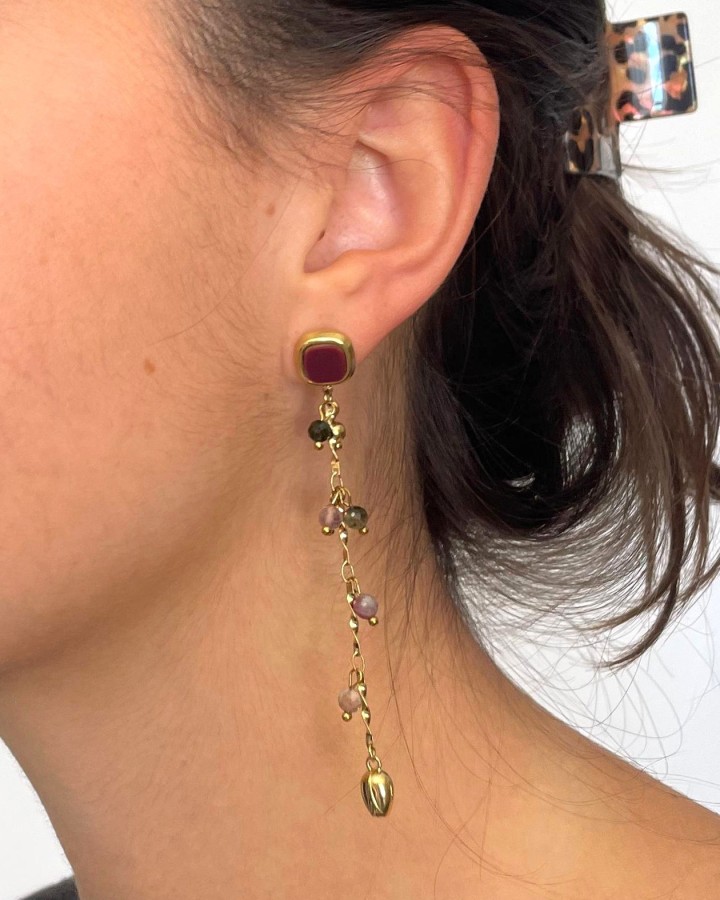 PENDIENTES LARGOS CASCADA - ACERO INOXIDABLE