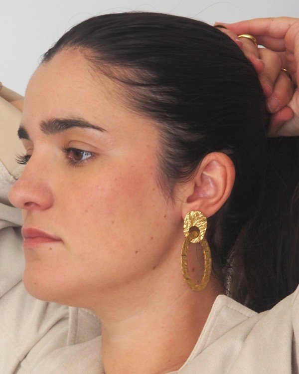 PENDIENTES MAXI TEXTURA - ACERO INOXIDABLE