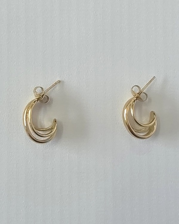 PENDIENTES SEMI ARO MEDIANOS - ACERO INOXIDABLE