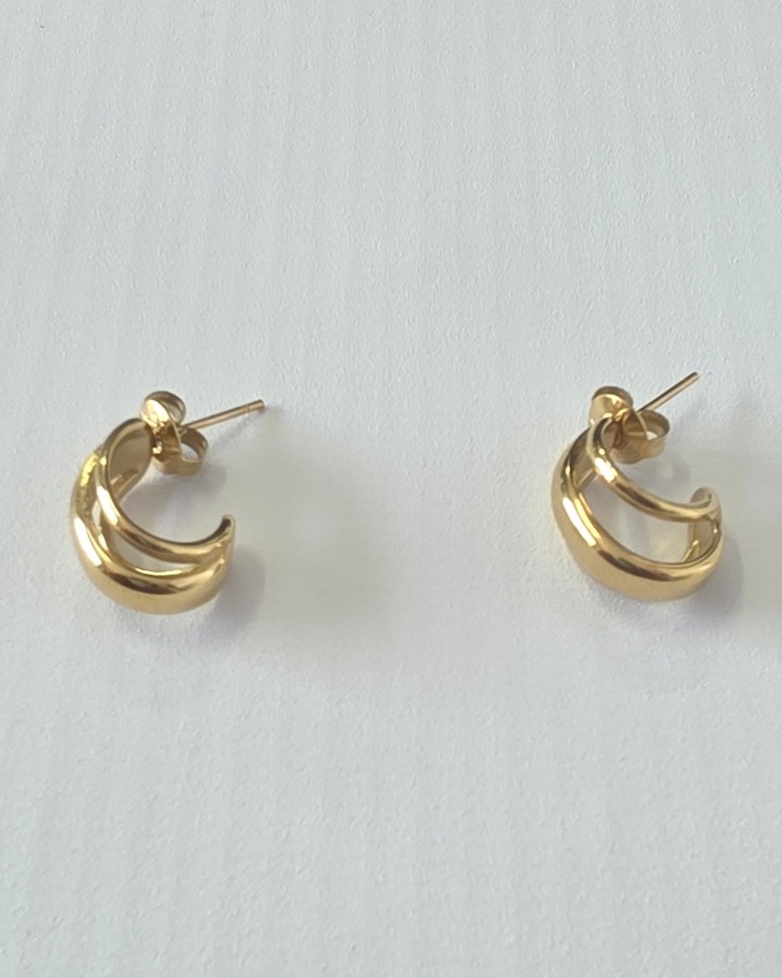 PENDIENTES SEMI ARO MEDIANOS - ACERO INOXIDABLE