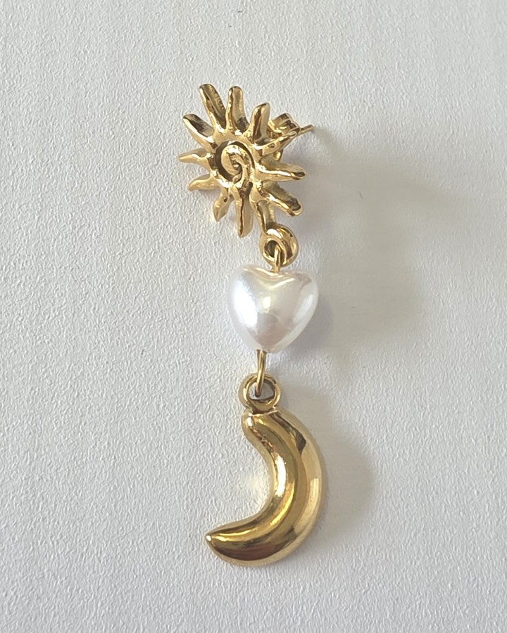 PENDIENTES SOL Y LUNA - ACERO INOXIDABLE