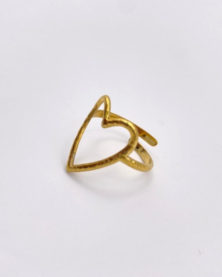 ANILLO AJUSTABLE CORAZÓN LISO - ACERO INOXIDABLE