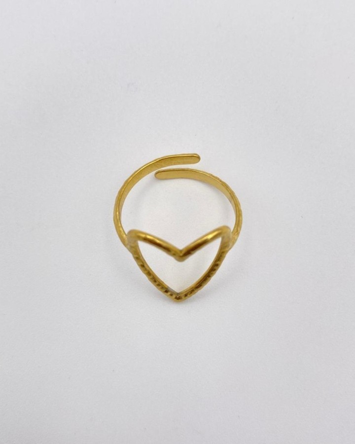 ANILLO AJUSTABLE CORAZÓN LISO - ACERO INOXIDABLE