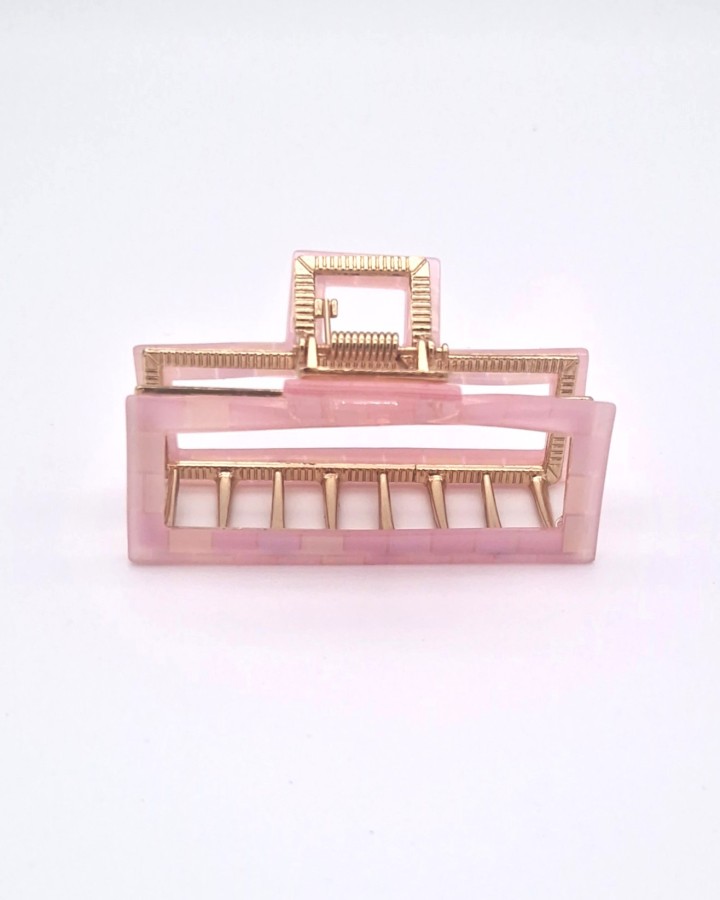 PINZA DE PELO NACARADA RECTANGULAR