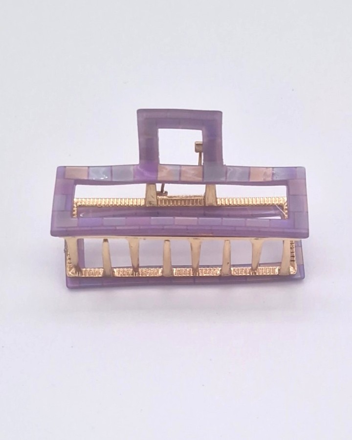 PINZA DE PELO NACARADA RECTANGULAR