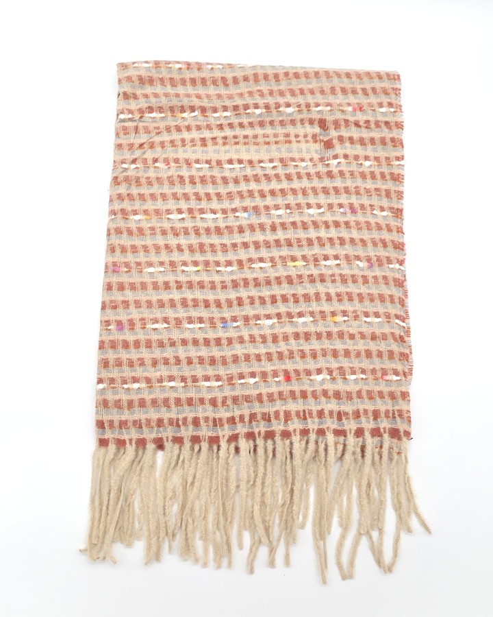 BUFANDA CUADROS CON FLECOS