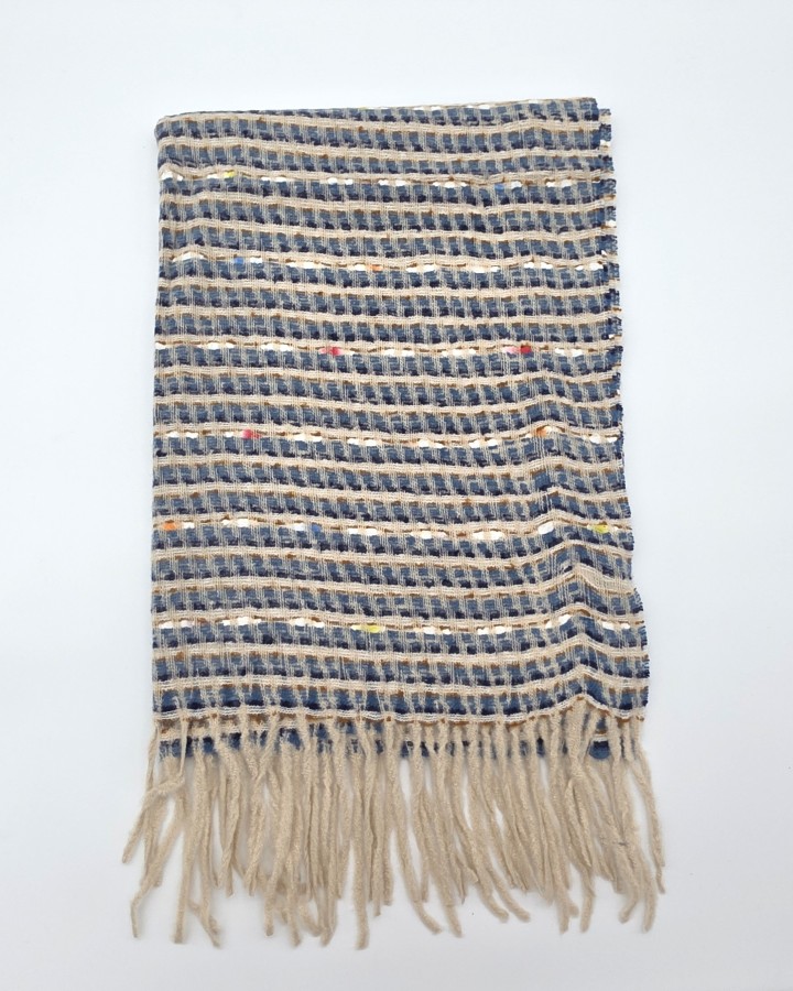 BUFANDA CUADROS CON FLECOS