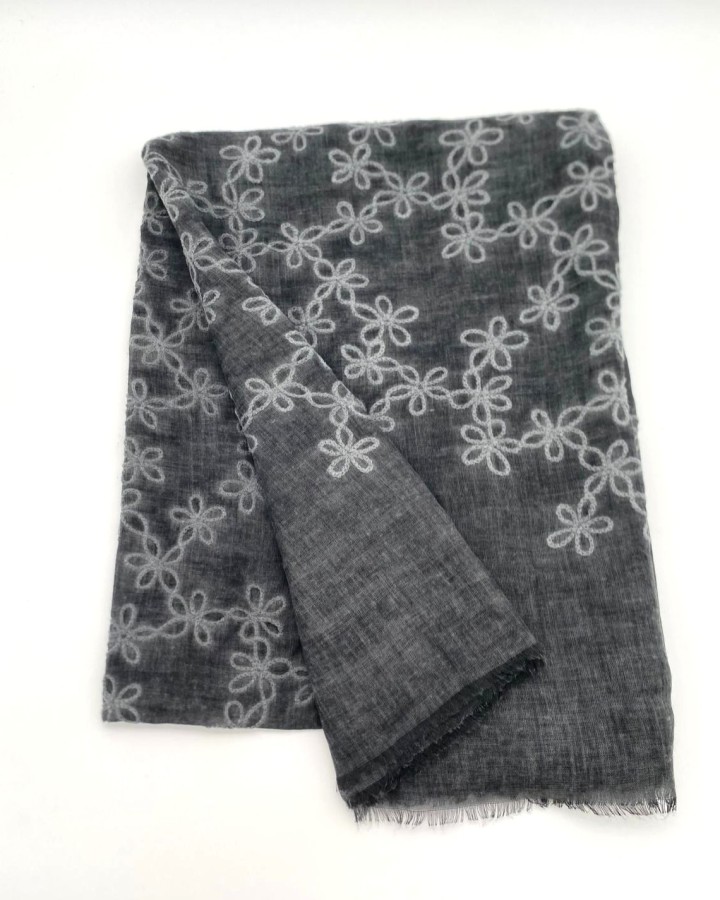 PAÑUELO ESTAMPADO DENIM MEZCLA DE LANA