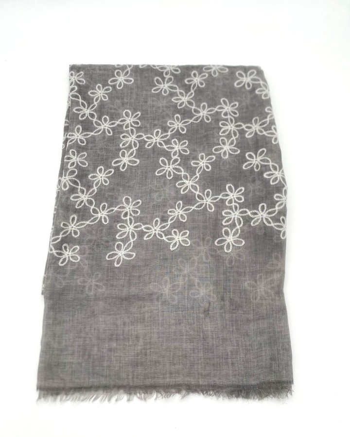 PAÑUELO ESTAMPADO DENIM MEZCLA DE LANA