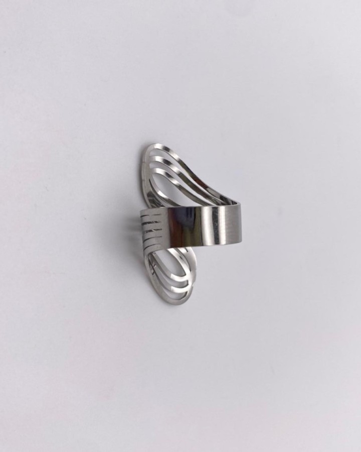 ANILLO AJUSTABLE DOBLE GRIEGA - ACERO INOXIDABLE