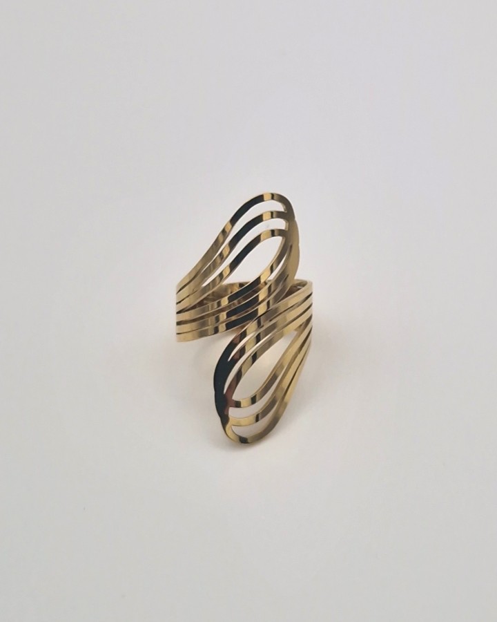 ANILLO AJUSTABLE DOBLE GRIEGA - ACERO INOXIDABLE