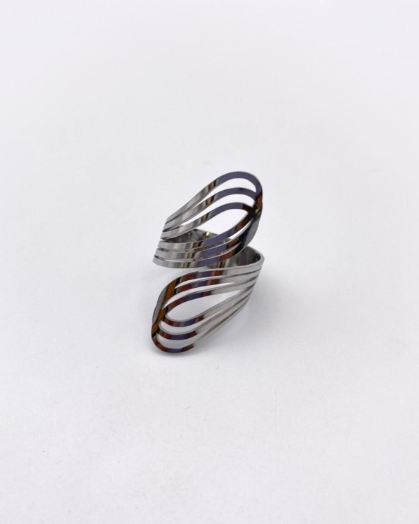 ANILLO AJUSTABLE DOBLE GRIEGA - ACERO INOXIDABLE