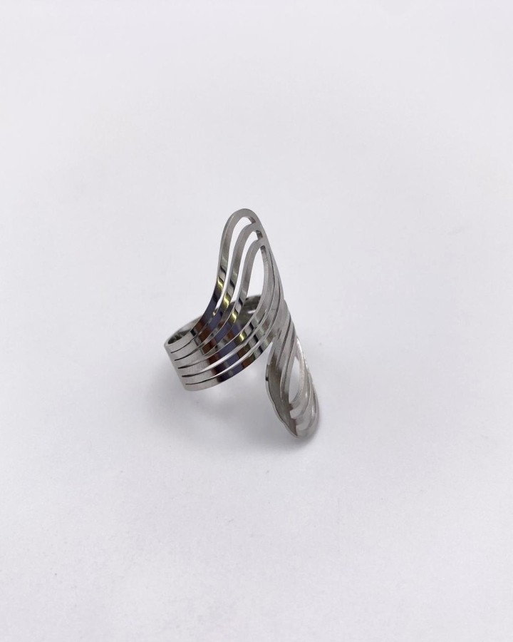 ANILLO AJUSTABLE DOBLE GRIEGA - ACERO INOXIDABLE