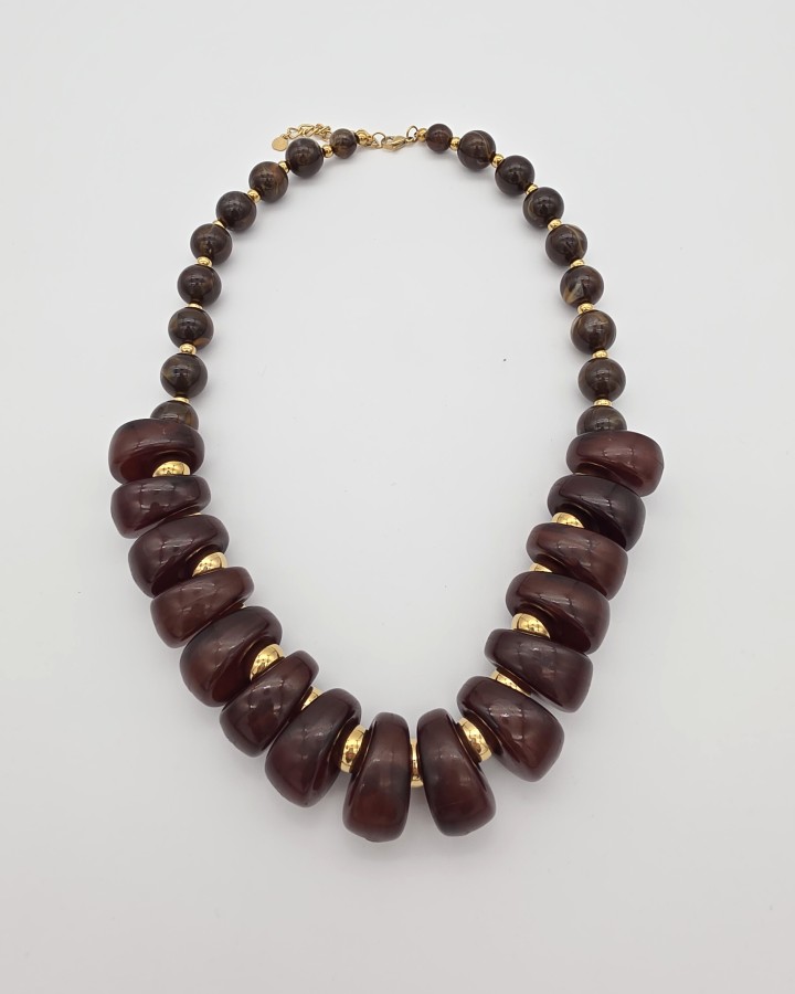 COLLAR DE RESINA EFECTO AMARMOLADO