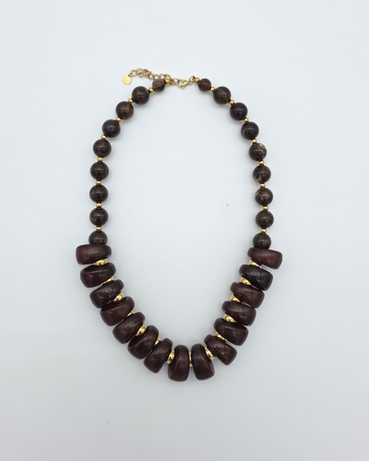 COLLAR DE RESINA EFECTO AMARMOLADO