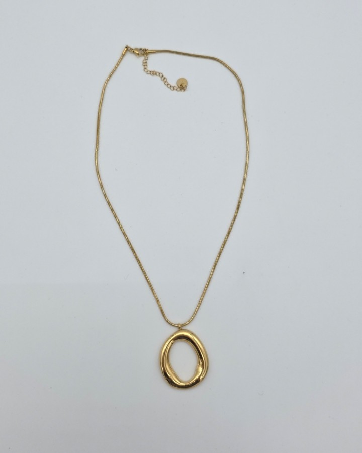 COLLAR CADENA FINA OVAL - ACERO INOXIDABLE