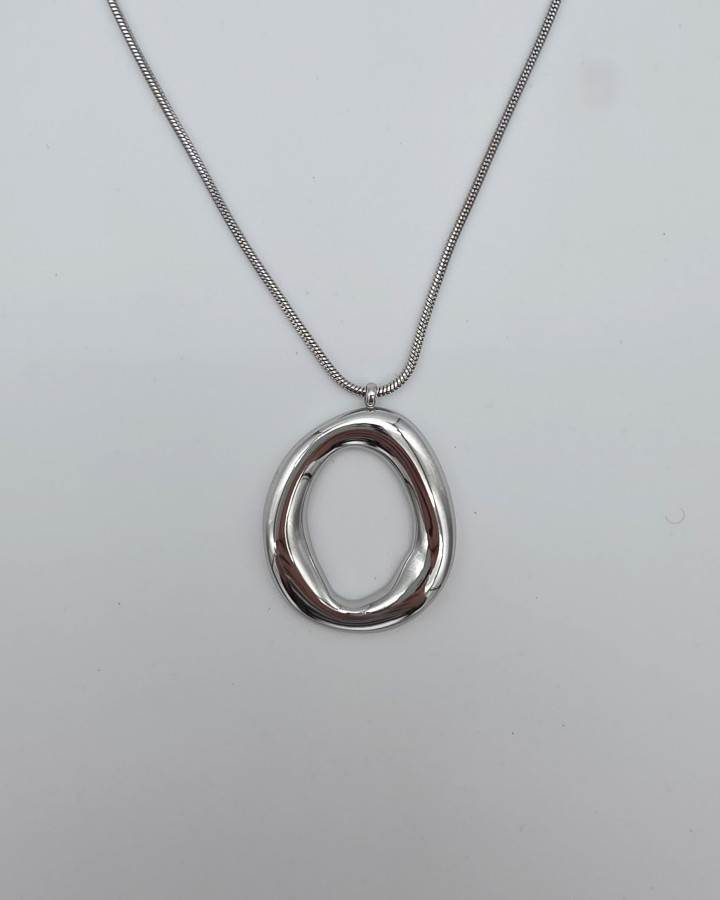 COLLAR CADENA FINA OVAL - ACERO INOXIDABLE