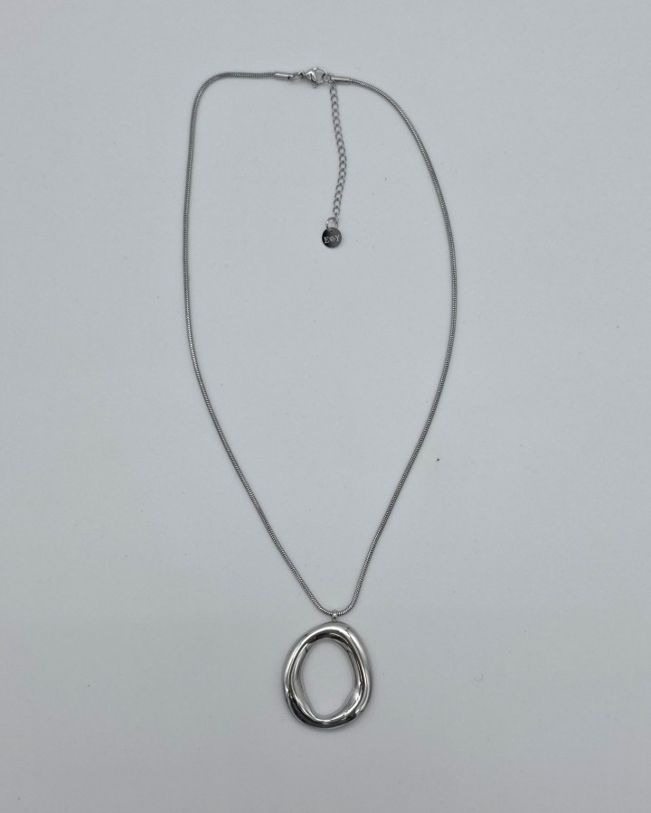 COLLAR CADENA FINA OVAL - ACERO INOXIDABLE