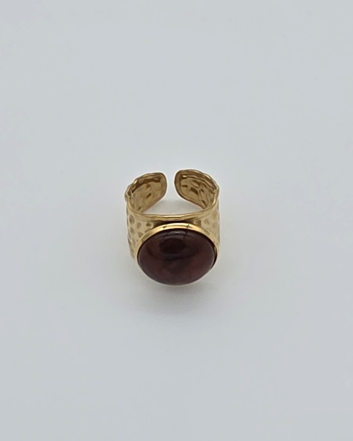 ANILLO AJUSTABLE MARRÓN - ACERO INOXIDABLE