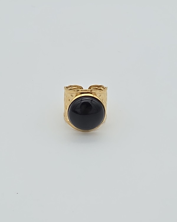 ANILLO AJUSTABLE NEGRO - ACERO INOXIDABLE
