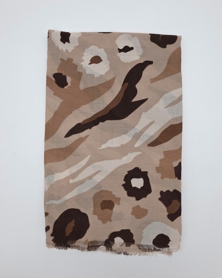 PAÑUELO ANIMAL PRINT CON FLECOS