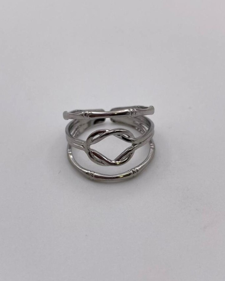 ANILLO AJUSTABLE TRIPLE NUDO - ACERO INOXIDABLE