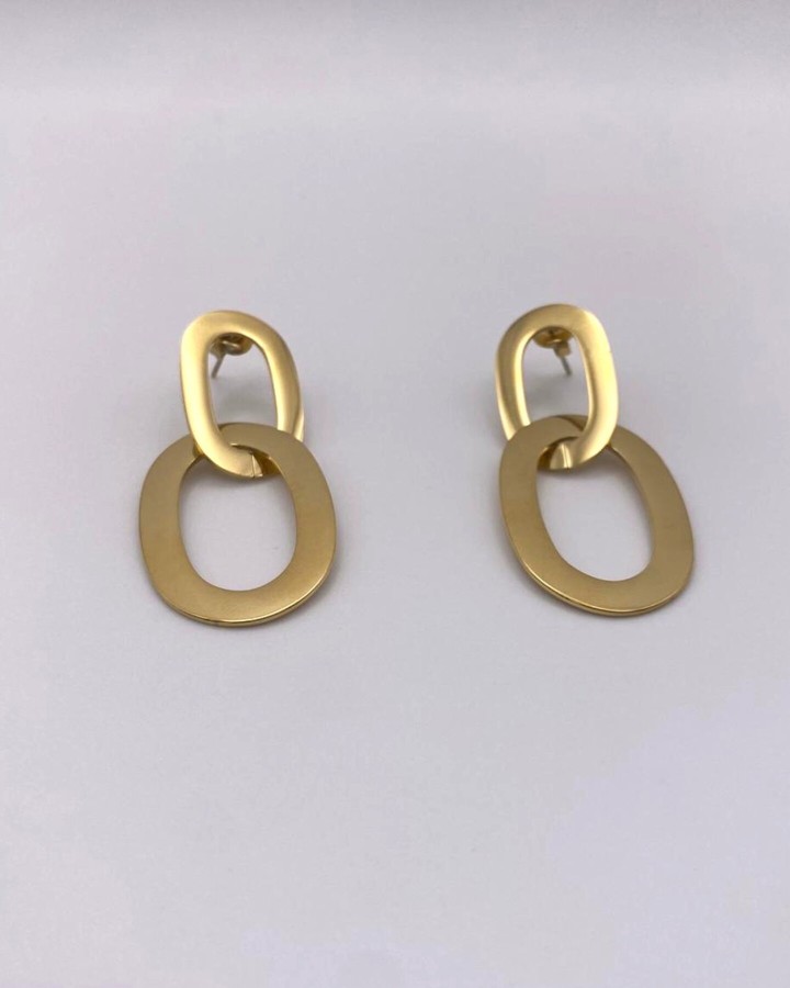 PENDIENTES LARGOS OVALOS LISOS - ACERO INOXIDABLE