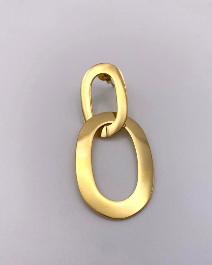 PENDIENTES LARGOS OVALOS LISOS - ACERO INOXIDABLE