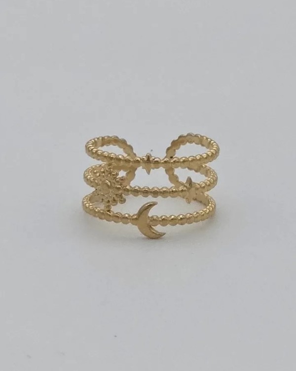 ANILLO AJUSTABLE SISTEMA SOLAR - ACERO INOXIDABLE