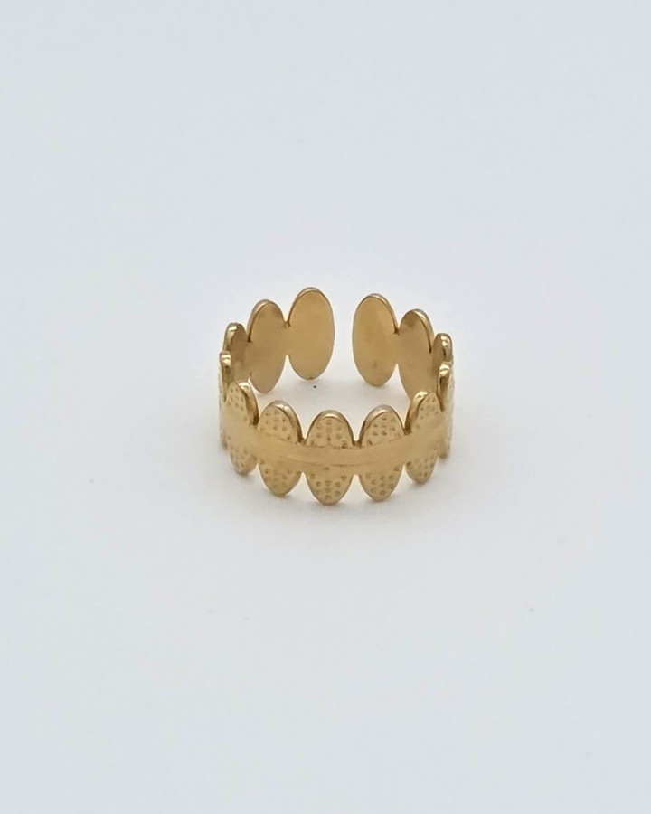 ANILLO AJUSTABLE OVALOS - ACERO INOXIDABLE