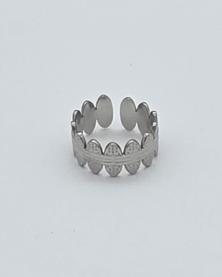ANILLO AJUSTABLE OVALOS - ACERO INOXIDABLE