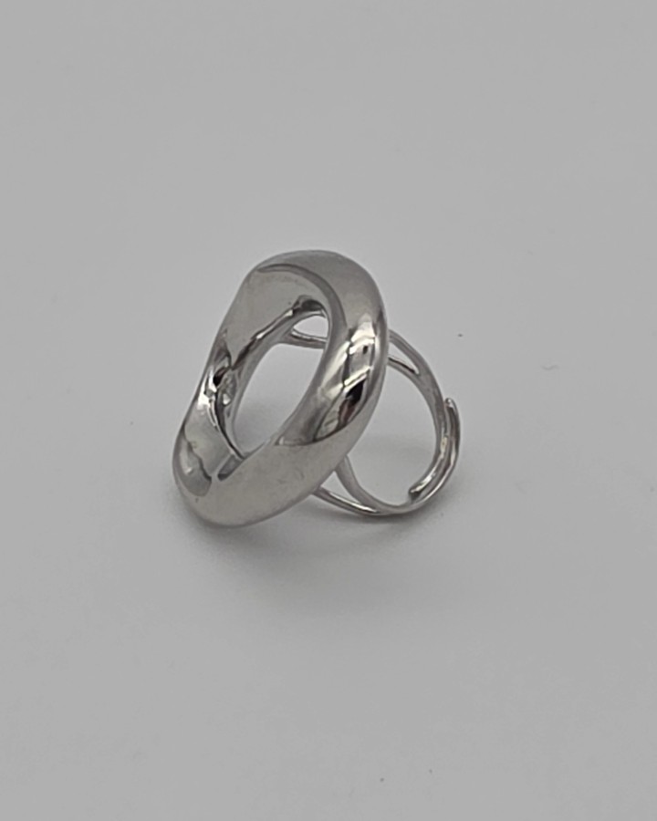 ANILLO AJUSTABLE OVAL GRANDE - ACERO INOXIDABLE