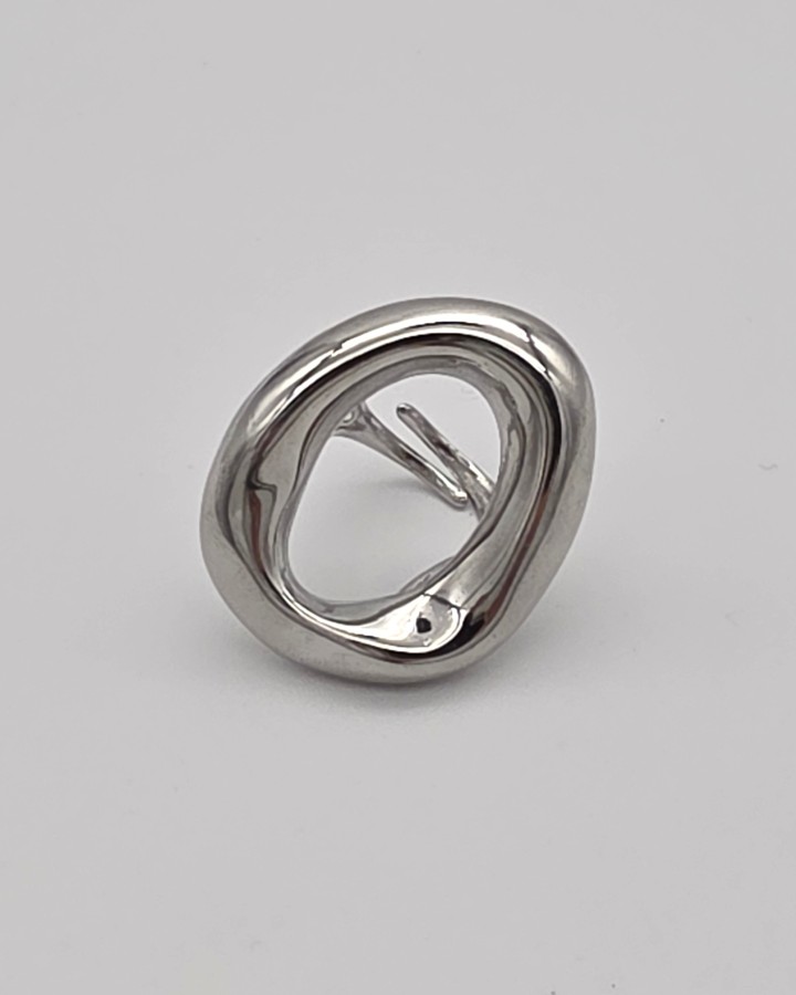 ANILLO AJUSTABLE OVAL GRANDE - ACERO INOXIDABLE