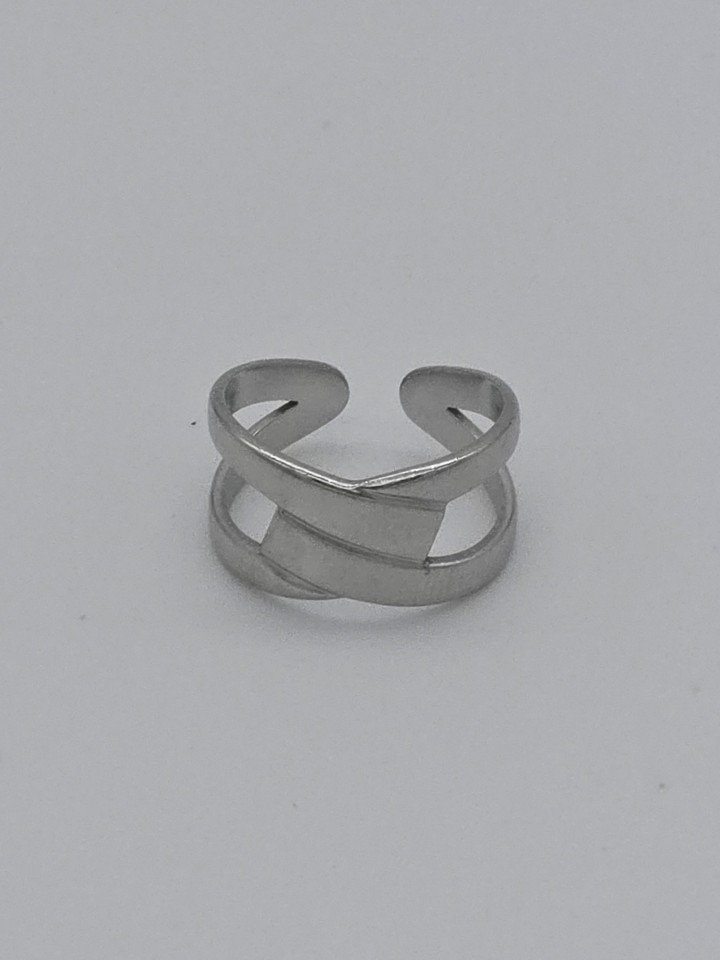 ANILLO AJUSTABLE GEOMÉTRICO - ACERO INOXIDABLE