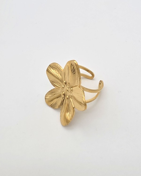 ANILLO AJUSTABLE MAXI FLOR - ACERO INOXIDABLE