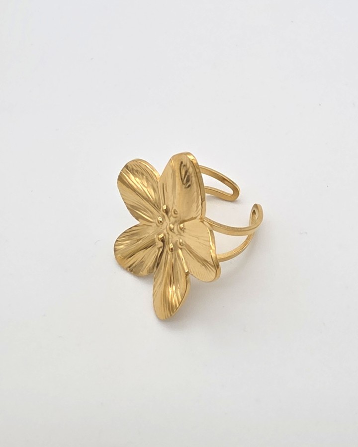 ANILLO AJUSTABLE MAXI FLOR - ACERO INOXIDABLE