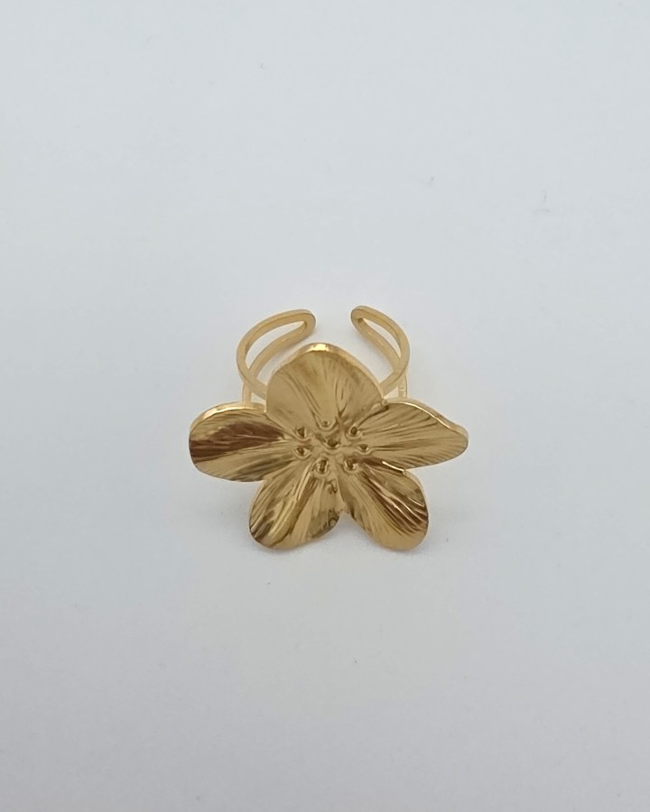 ANILLO AJUSTABLE MAXI FLOR - ACERO INOXIDABLE
