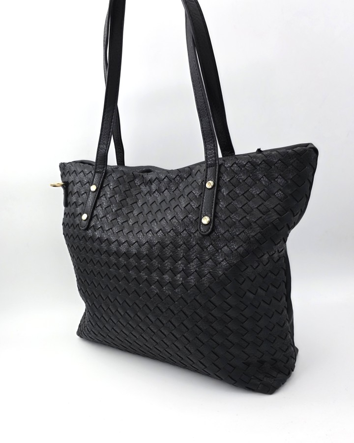 BOLSO DE HOMBRO EFECTO TRENZADO