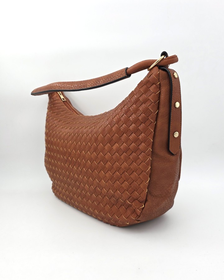 BOLSO DE HOMBRO EFECTO TRENZADO