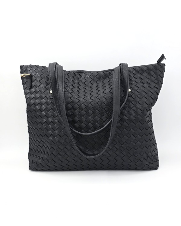 BOLSO DE HOMBRO EFECTO TRENZADO